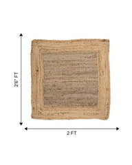 Bordered Brown Jute Dhurrie - 7