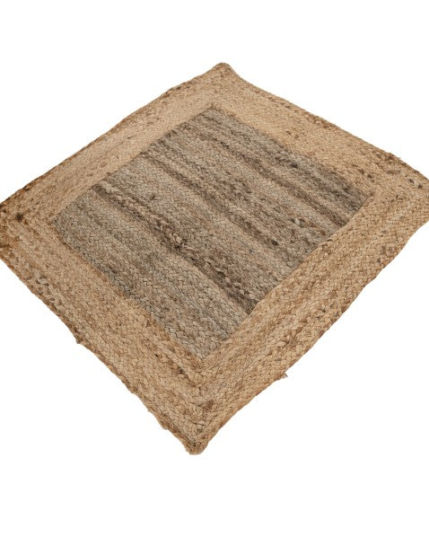 Bordered Brown Jute Dhurrie - 3