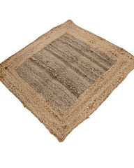 Bordered Brown Jute Dhurrie - 3
