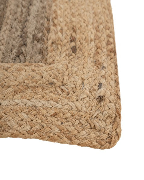 Bordered Brown Jute Dhurrie - 4