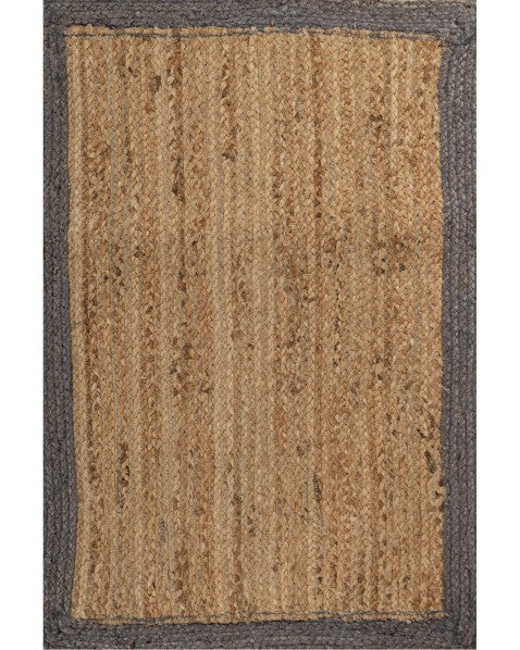 Bordered Brown Jute Dhurrie - 2