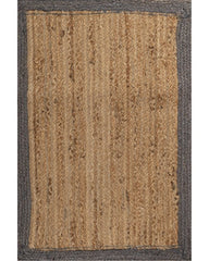 Bordered Brown Jute Dhurrie - 2
