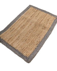 Bordered Brown Jute Dhurrie - 3