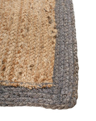 Bordered Brown Jute Dhurrie - 4