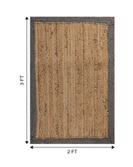 Bordered Brown Jute Dhurrie - 6