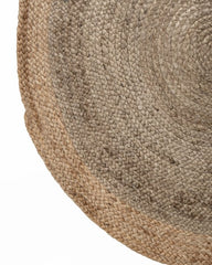 Bordered Brown Jute Dhurrie - 4