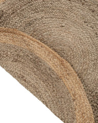 Bordered Brown Jute Dhurrie - 5