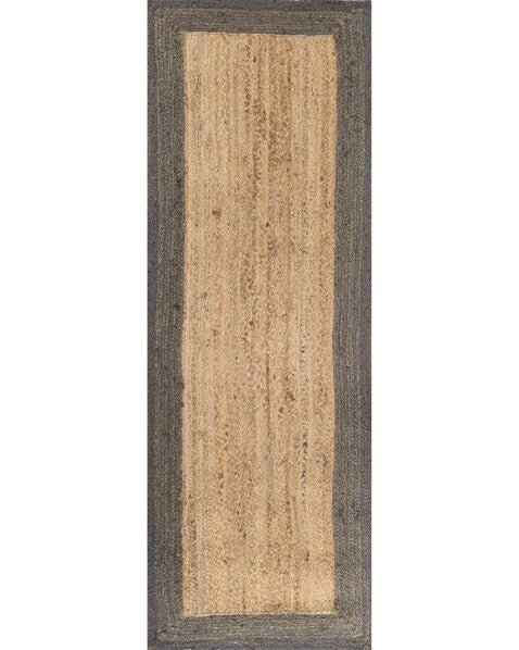 Bordered Brown Jute Dhurrie - 2
