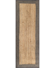 Bordered Brown Jute Dhurrie - 2