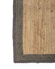 Bordered Brown Jute Dhurrie - 4