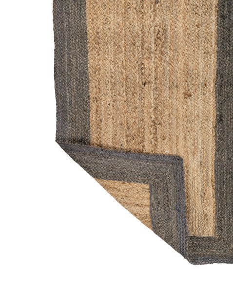 Bordered Brown Jute Dhurrie - 5