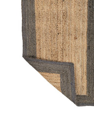 Bordered Brown Jute Dhurrie - 5