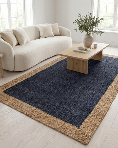 Bordered Brown Jute Dhurrie - 1