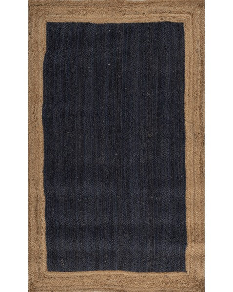 Bordered Brown Jute Dhurrie - 2