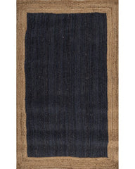 Bordered Brown Jute Dhurrie - 2