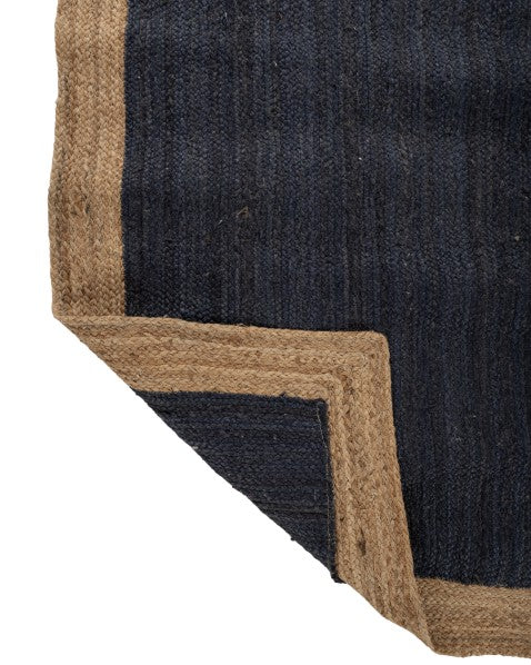 Bordered Brown Jute Dhurrie - 5