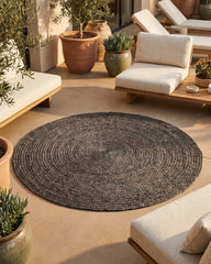 Solid Brown Jute Dhurrie - 1