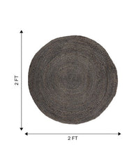Solid Brown Jute Dhurrie - 6