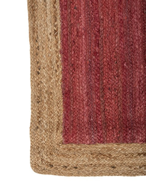 Bordered Red Jute Dhurrie - 4