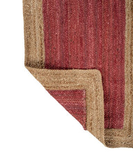 Bordered Red Jute Dhurrie - 5