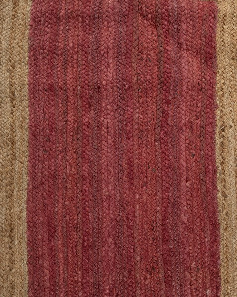 Bordered Red Jute Dhurrie - 6