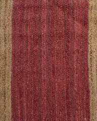 Bordered Red Jute Dhurrie - 6