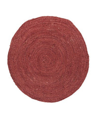 Solid Red Jute Dhurrie - 2