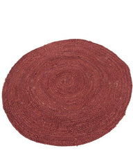 Solid Red Jute Dhurrie - 3