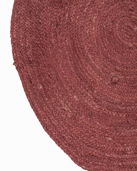 Solid Red Jute Dhurrie - 4