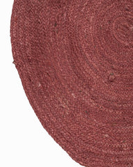 Solid Red Jute Dhurrie - 4