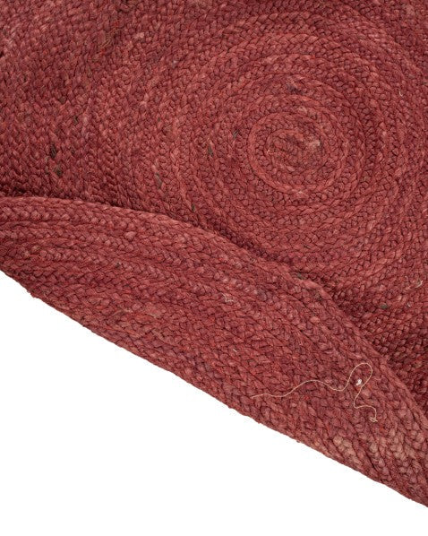 Solid Red Jute Dhurrie - 5