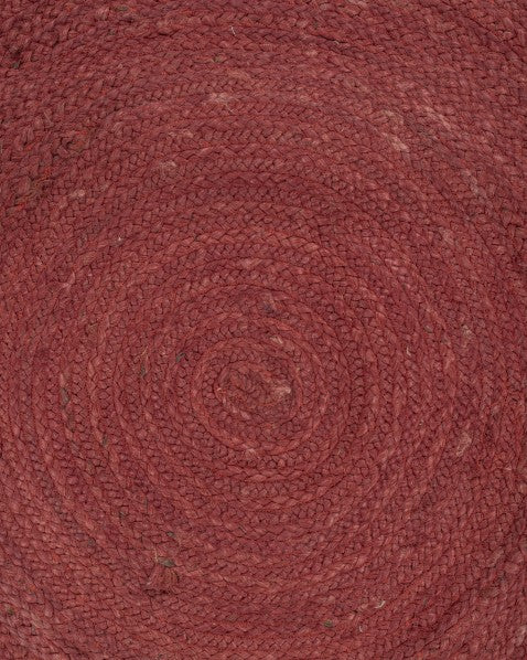 Solid Red Jute Dhurrie - 6