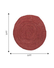 Solid Red Jute Dhurrie - 7