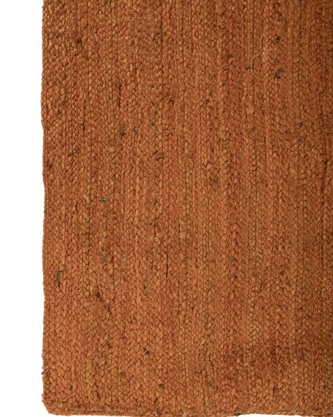 Solid Orange Jute Dhurrie - 4