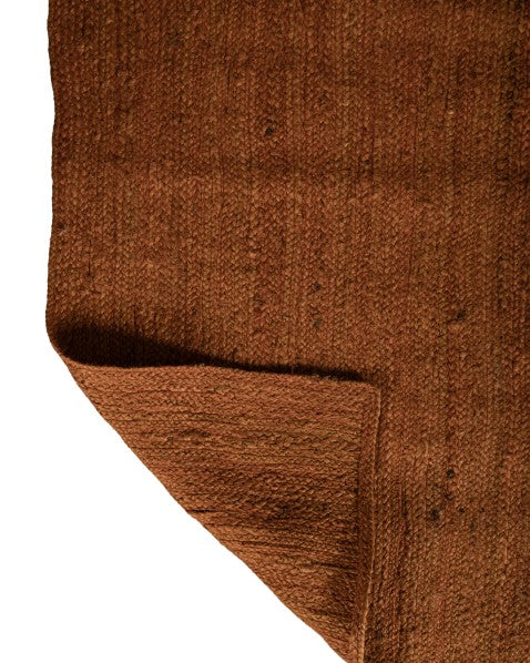 Solid Orange Jute Dhurrie - 5