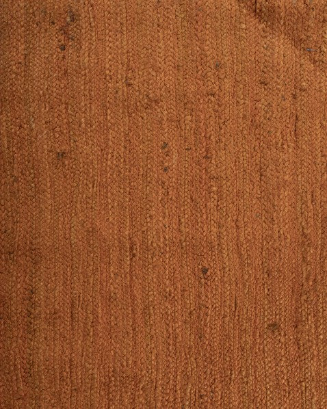 Solid Orange Jute Dhurrie - 6