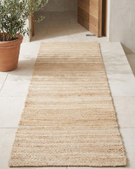 Braided White Jute Dhurrie - 1
