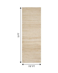 Braided White Jute Dhurrie - 7
