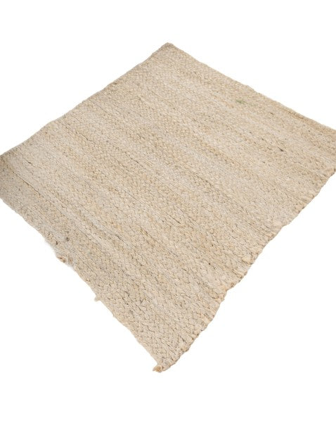 Solid White Jute Dhurrie - 3