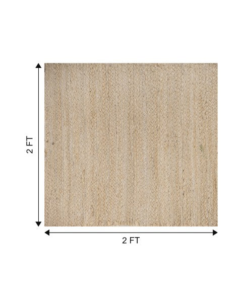 Solid White Jute Dhurrie - 6