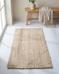 Solid White Jute Dhurrie - 1