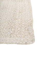 Solid White Jute Dhurrie - 4