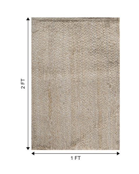 Solid White Jute Dhurrie - 6