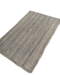 Striped Silver Jute Dhurrie - 3