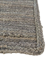Striped Silver Jute Dhurrie - 4