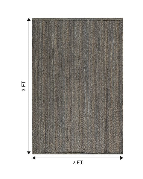 Striped Silver Jute Dhurrie - 6