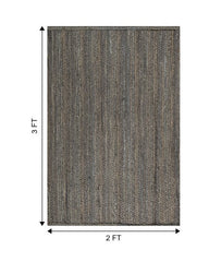 Striped Silver Jute Dhurrie - 6