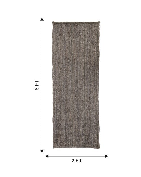 Textured Silver Jute Dhurrie - 7