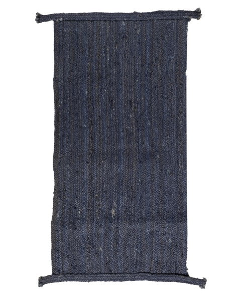 Solid Blue Jute Dhurrie - 2