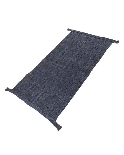 Solid Blue Jute Dhurrie - 3